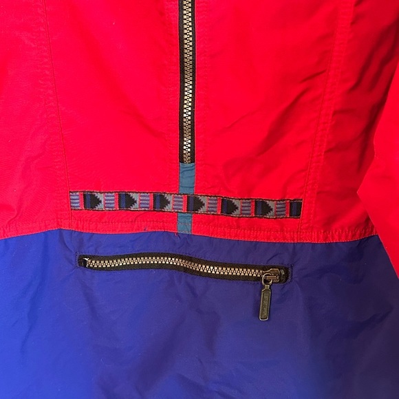 Vintage L.L. Bean Kid’s XL Red/Blue Tribal Design Zip Pullover Gorpcore Jacket - Picture 2 of 14